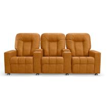 Poltrona do Papai Reclinável 3 Lugares Sala de Cinema Arsenal Manual PU Whisky G23 - Encantum