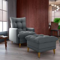 Poltrona Do Papai Reclinável 3 Posições + Puff Suede Veludo