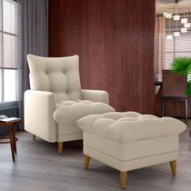 Poltrona Do Papai Reclinável 3 Posições + Puff Suede Veludo