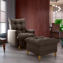 Poltrona Do Papai Reclinável 3 Posições + Puff Suede Veludo