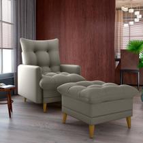 Poltrona Do Papai Reclinável 3 Posições + Puff Suede Veludo