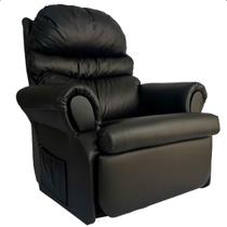Poltrona do Papai Reclinavel Atlas Conforto material sintético Preto Sala Quarto - ARKELL