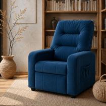 Poltrona do Papai Reclinavel Azera Azul Matrix