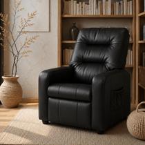 Poltrona do Papai Reclinavel Azera Sintetico Preto Matrix