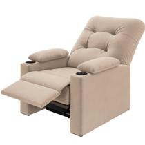 Poltrona do Papai Reclinável Besthouse Coimbra Columbia com porta-copos nos braços em tecido suede veludo capuccino Poltrona do Papai Reclinável Besthouse Coimbra Columbia com porta-copos nos braços em tecido suede veludo capuccino