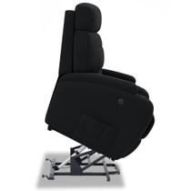Poltrona do Papai Reclinável com Sistema de Elevação Elétrica LIFT Com Massageador Revestido em Linho - Modelo Florença Damie Poltrona do Papai Reclinável com Sistema de Elevação Elétrica LIFT Com Massageador Revestido em Linho - Modelo Florença Damie