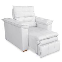 Poltrona Do Papai Reclinável Confortável material sintético cor:branco Poltrona Do Papai Reclinável Confortável material sintético cor:branco