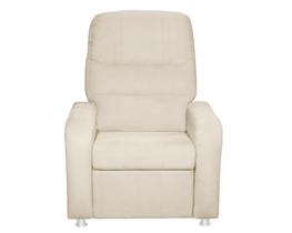 Poltrona Do Papai Reclinável Confortável Suede bege Mecanismo Manual Poltrona Do Papai Reclinável Confortável Suede bege Mecanismo Manual