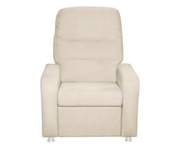 Poltrona Do Papai Reclinável Confortável Suede bege Mecanismo Manual