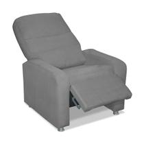 Poltrona Do Papai Reclinável Confortável Suede Cinza Escuro /Sistema Reclinavel e inclinavel Manual