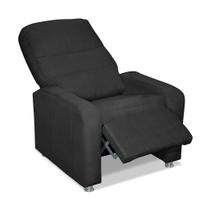 Poltrona Do Papai Reclinável Confortável Suede Preto Poltrona Do Papai Reclinável Confortável Suede Preto