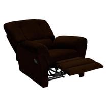 Poltrona do Papai Reclinável Da Vinci Malbec Zero Wall Giro e Balanço Suede Marrom Escuro - Probel