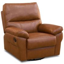 Poltrona Do Papai Reclinável E Giratória Oliver D06 material sintético Camel - Lyam Decor