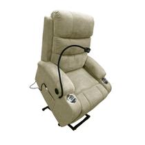 Poltrona do Papai Reclinável Elétrica Austin Lift Massagem USB Suporte para Celular Soft Linho Bege G11 - Gran Belo Poltrona do Papai Reclinável Elétrica Austin Lift Massagem USB Suporte para Celular Soft Linho Bege G11 - Gran Belo