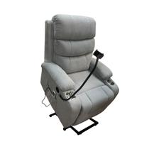 Poltrona do Papai Reclinável Elétrica Austin Lift Massagem USB Suporte para Celular Soft Linho Cinza G11 - Gran Belo