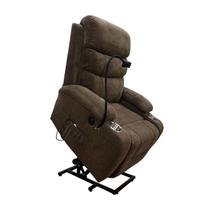 Poltrona do Papai Reclinável Elétrica Austin Lift Massagem USB Suporte para Celular Soft Linho Marrom G11 - Gran Belo