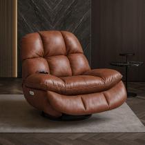 Poltrona do Papai Reclinável Elétrica Boston com Massagem Aquecimento Base Giratória Entrada USB/USB-C PU Caramelo G94 - Gran Belo