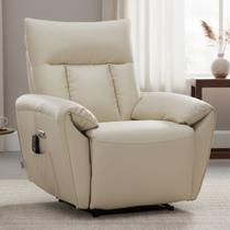 Poltrona do Papai Reclinável Elétrica com Massagem e Aquecimento Velutti L07 material sintético Bege - Lyam