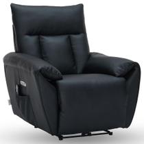 Poltrona Do Papai Reclinável Elétrica Com Massagem E Aquecimento Velutti L07 material sintético Preto - Lyam