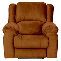 Poltrona do Papai Reclinável Elétrica com Massagem e USB Magnum Veludo Telha G23 - Gran Belo