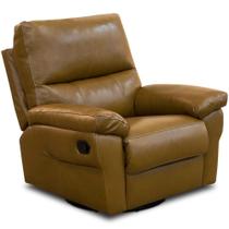 Poltrona Do Papai Reclinável Elétrica E Giratória Oliver D06 material sintético Whisky - Lyam Decor