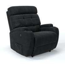 Poltrona do Papai Reclinável Elétrica Em Suede - Modelo Florença Damie