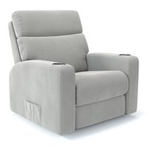 Poltrona do Papai Reclinável Elétrica em Tecido Linho - Modelo Eames Damie