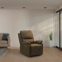 Poltrona do Papai Reclinavel Elétrica Nobuk Premium Marrom Poltrona do Papai Reclinavel Elétrica Nobuk Premium Marrom