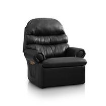 Poltrona Do Papai Reclinavel em material sintético Conforto Botão (PRETO)