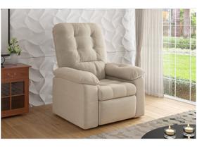 Poltrona do Papai Reclinável Estoril Suede Veludo Capuccino