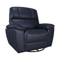 Poltrona do Papai Reclinável Giratória Armênia Glider Mecânico Couro Azul G40 - Gran Belo Poltrona do Papai Reclinável Giratória Armênia Glider Mecânico Couro Azul G40 - Gran Belo