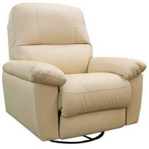 Poltrona do Papai Reclinável Giratória Armênia Glider Mecânico Couro Bege - Gran Belo Poltrona do Papai Reclinável Giratória Armênia Glider Mecânico Couro Bege - Gran Belo