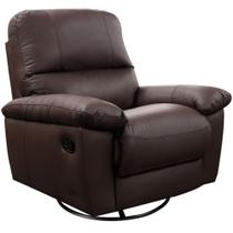 Poltrona do Papai Reclinável Giratória Armênia Glider Mecânico Couro Capucino - Gran Belo Poltrona do Papai Reclinável Giratória Armênia Glider Mecânico Couro Capucino - Gran Belo