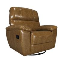 Poltrona do Papai Reclinável Giratória Armênia Glider Mecânico Couro Marrom Claro G40 - Gran Belo Poltrona do Papai Reclinável Giratória Armênia Glider Mecânico Couro Marrom Claro G40 - Gran Belo