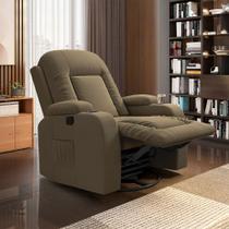 Poltrona do Papai Reclinável Giratória e Balanço Sala de Cinema Crihs Manual Glider Veludo Castor G23 - Gran Belo Poltrona do Papai Reclinável Giratória e Balanço Sala de Cinema Crihs Manual Glider Veludo Castor G23 - Gran Belo