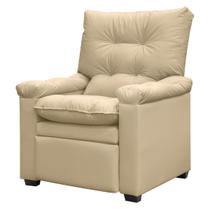Poltrona do Papai Reclinável Imperador Couro Facto Bege Areia - SOFA STORE