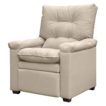 Poltrona do Papai Reclinável Imperador Couro Facto Bege