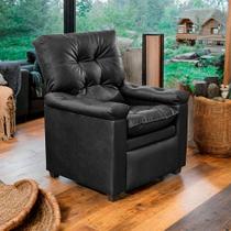 Poltrona do Papai Reclinável Imperador Couro Facto Preto - SOFA STORE