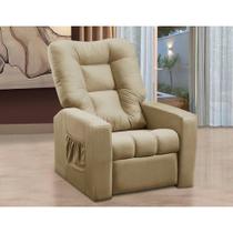 Poltrona do Papai Reclinável Israel material sintético Bege Kaleo Decor Poltrona do Papai Reclinável Israel material sintético Bege Kaleo Decor