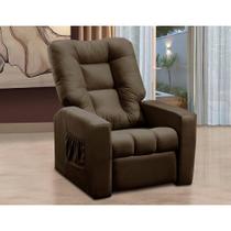 Poltrona do Papai Reclinável Israel material sintético Marrom Kaleo Decor Poltrona do Papai Reclinável Israel material sintético Marrom Kaleo Decor