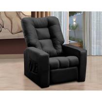 Poltrona do Papai Reclinável Israel material sintético Preto Kaleo Decor Poltrona do Papai Reclinável Israel material sintético Preto Kaleo Decor