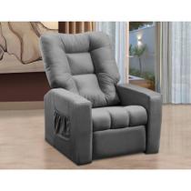 Poltrona do Papai Reclinável Israel Suede Cinza Kaleo Decor Poltrona do Papai Reclinável Israel Suede Cinza Kaleo Decor