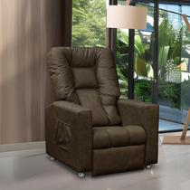 Poltrona do Papai Reclinável Itália Material Sintético Marrom Adonai Estofados