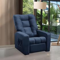 Poltrona do Papai Reclinável Itália Suede Azul Adonai Estofados Poltrona do Papai Reclinável Itália Suede Azul Adonai Estofados