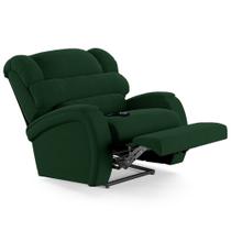 Poltrona do Papai Reclinável Kalie Controle Power Elétrico FH9 Veludo Verde - Mpozenato
