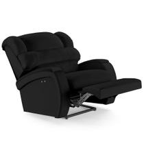 Poltrona do Papai Reclinável Kalie Power Touch Massagem FH9 PU Preto - Mpozenato