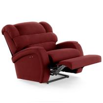 Poltrona do Papai Reclinável Kalie Power Touch Massagem FH9 Veludo Vermelho - Mpozenato