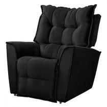 Poltrona Do Papai Reclinável King Veludo Preto - Star Confort Poltrona Do Papai Reclinável King Veludo Preto - Star Confort