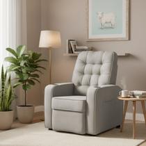 Poltrona do Papai Reclinável Lord Veludo Capuccino - Loja Sheep