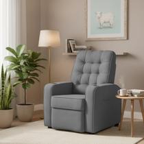 Poltrona do Papai Reclinável Lord Veludo Grafite - Loja Sheep